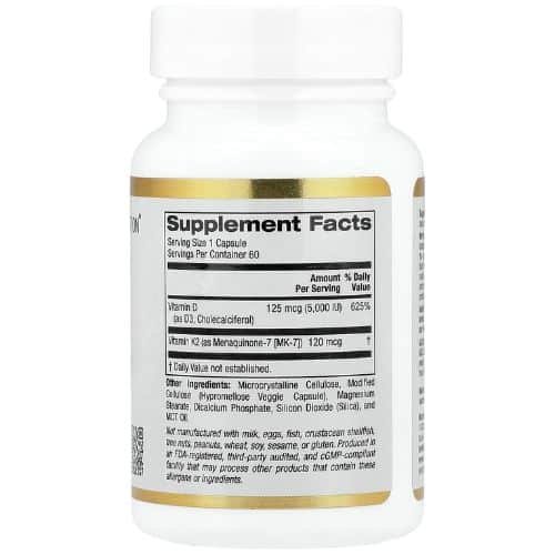 California Gold Nutrition, Vitamin D3 + K2, (60 Veggie Capsules) price in Bangladesh